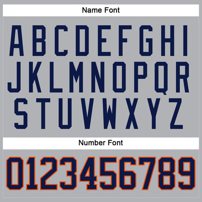 Custom Gray Navy-Orange Hockey Jersey - Sky-Custom