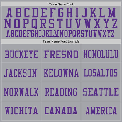 Custom Gray Red-Purple Mesh Authentic Football Jersey - Sky-Custom