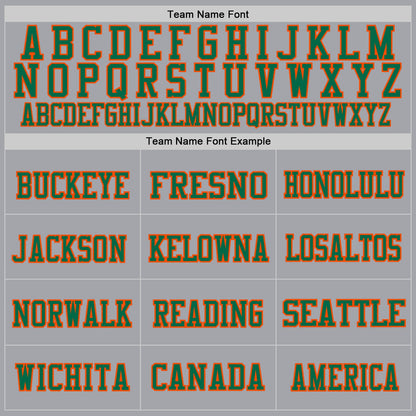 Custom Gray Kelly Green-Orange Mesh Authentic Football Jersey - Sky-Custom