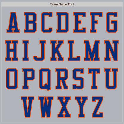 Custom Gray Royal-Orange Authentic Baseball Jersey - Sky-Custom