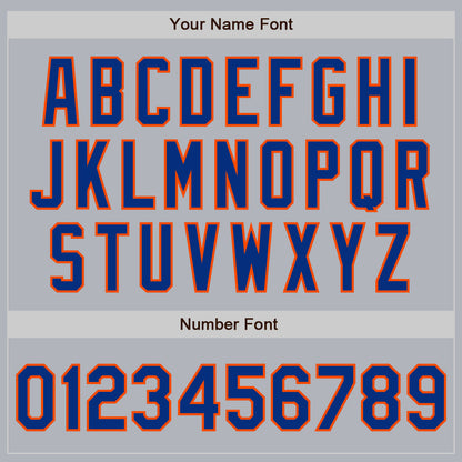 Custom Gray Royal-Orange Authentic Baseball Jersey - Sky-Custom