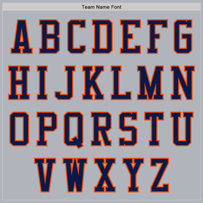 Custom Gray Navy-Orange Authentic Baseball Jersey - Sky-Custom