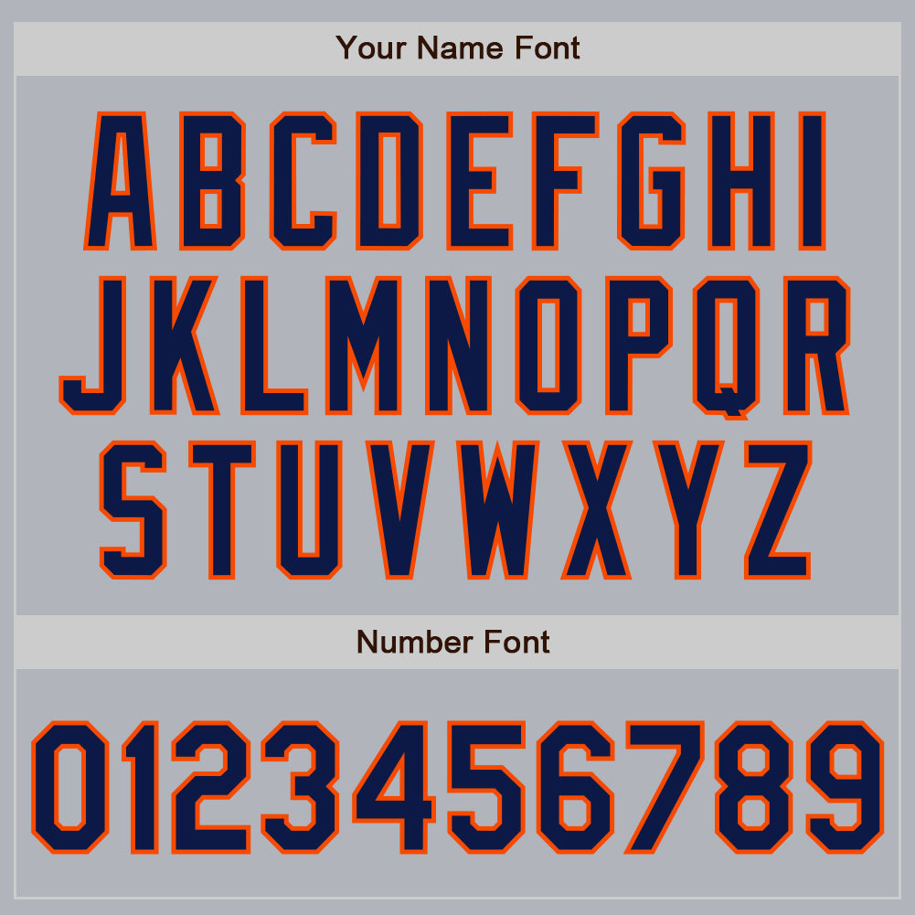 Custom Gray Navy-Orange Authentic Baseball Jersey - Sky-Custom