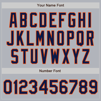 Custom Gray Navy-Orange Authentic Baseball Jersey - Sky-Custom