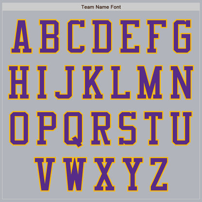 Custom Gray Purple-Gold Authentic Baseball Jersey - Sky-Custom