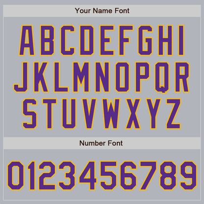 Custom Gray Purple-Gold Authentic Baseball Jersey - Sky-Custom