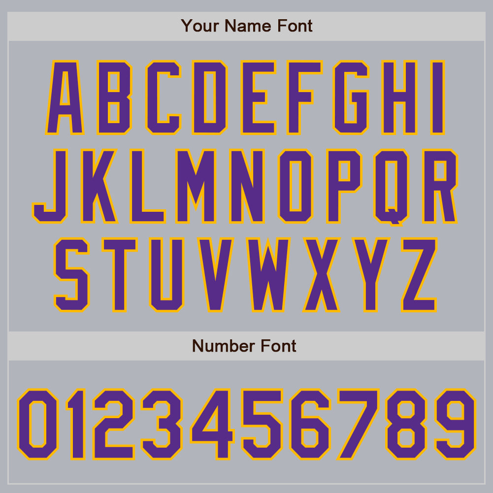 Custom Gray Purple-Gold Authentic Baseball Jersey - Sky-Custom