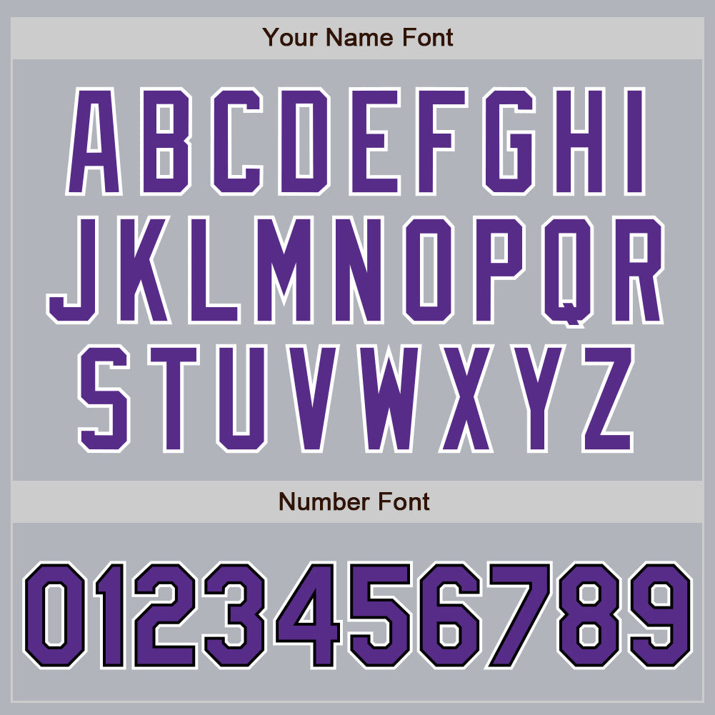 Custom Gray Purple-Black Authentic Baseball Jersey - Sky-Custom