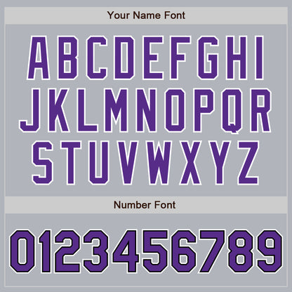 Custom Gray Purple-Black Authentic Baseball Jersey - Sky-Custom