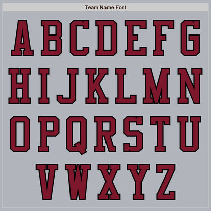 Custom Gray Crimson-Black Authentic Baseball Jersey - Sky-Custom