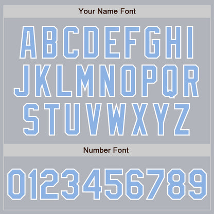 Custom Gray Light Blue-White Authentic Baseball Jersey - Sky-Custom