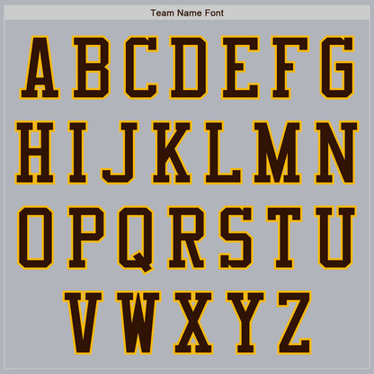 Custom Gray Brown-Gold Authentic Baseball Jersey - Sky-Custom
