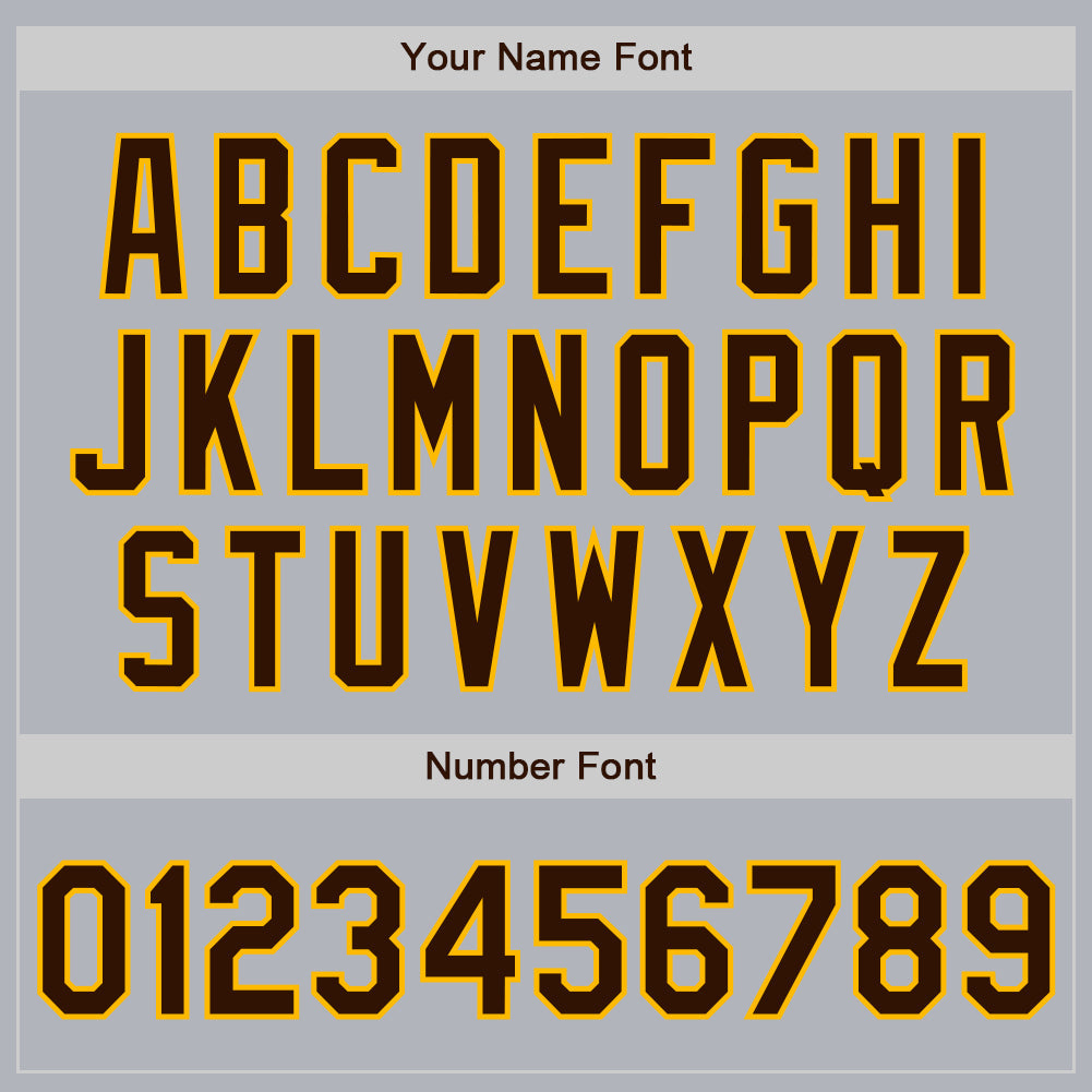 Custom Gray Brown-Gold Authentic Baseball Jersey - Sky-Custom