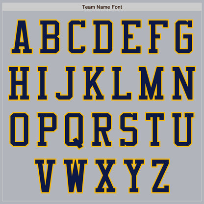 Custom Gray Navy-Gold Authentic Baseball Jersey - Sky-Custom