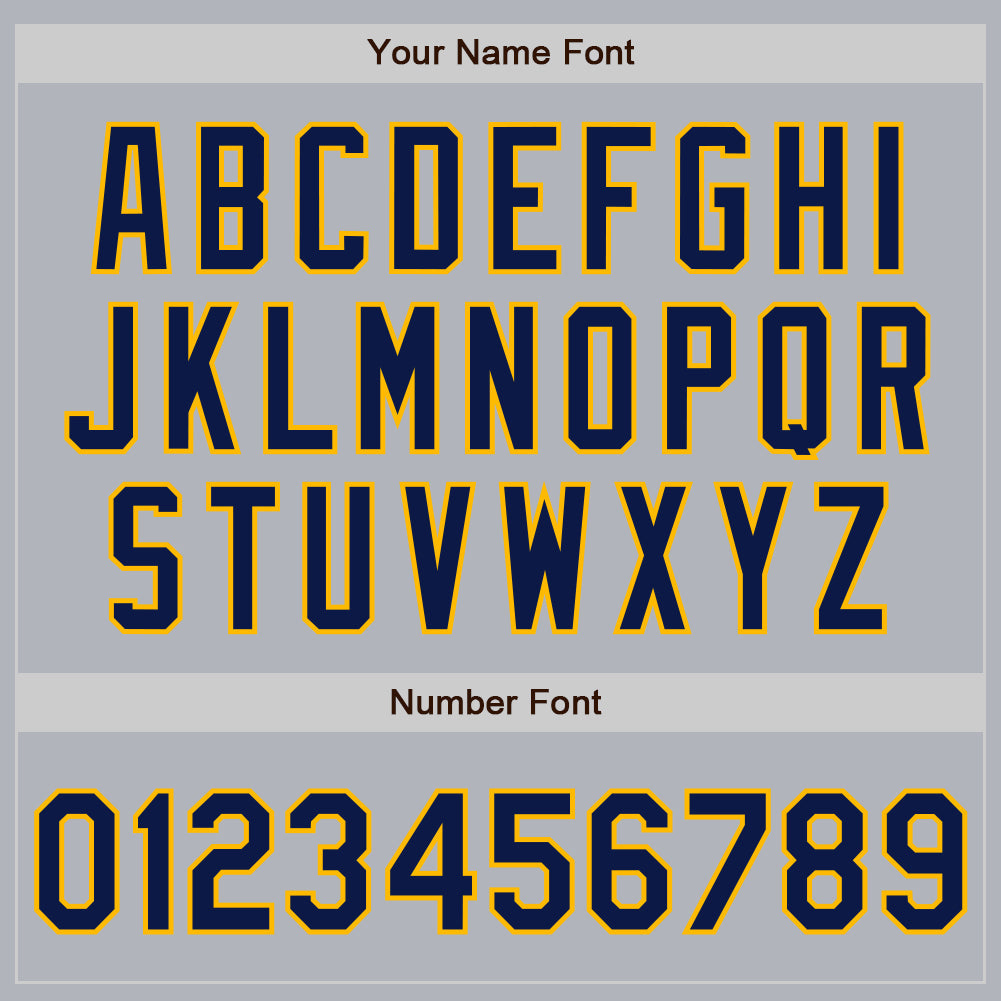 Custom Gray Navy-Gold Authentic Baseball Jersey - Sky-Custom