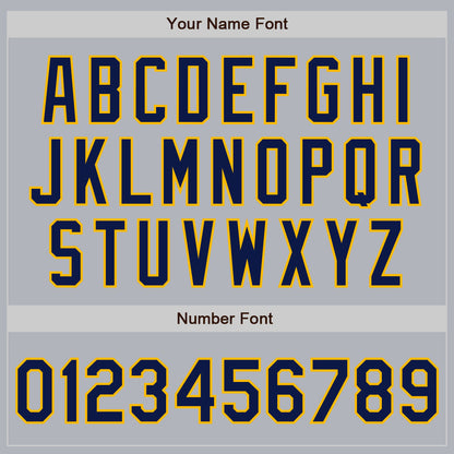 Custom Gray Navy-Gold Authentic Baseball Jersey - Sky-Custom