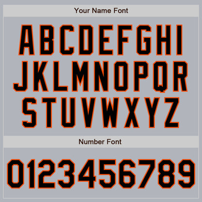 Custom Gray Black-Orange Authentic Baseball Jersey - Sky-Custom