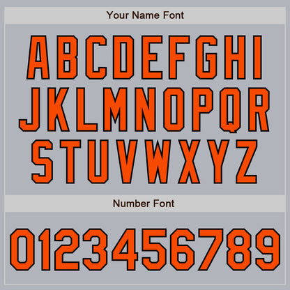 Custom Gray Orange-Black Authentic Baseball Jersey - Sky-Custom