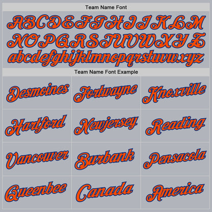 Custom Gray Orange-Royal Authentic Throwback Basketball Jersey - Sky-Custom