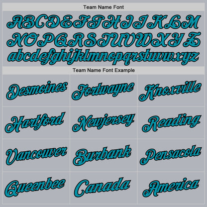 Custom Gray Teal-Black Authentic Throwback Basketball Jersey - Sky-Custom