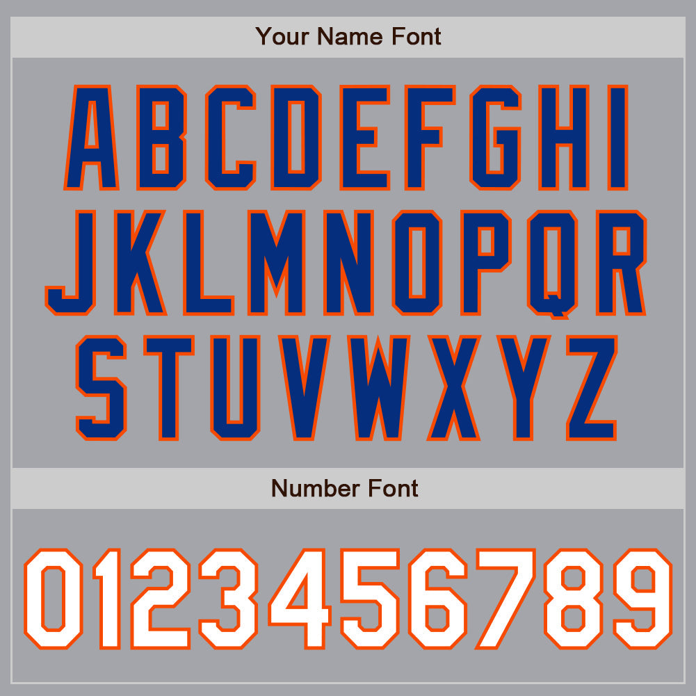 Custom Gray White Orange-Royal Authentic Baseball Jersey - Sky-Custom