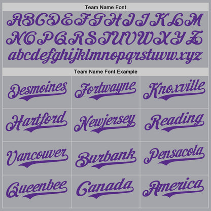 Custom Gray Purple Authentic Baseball Jersey - Sky-Custom