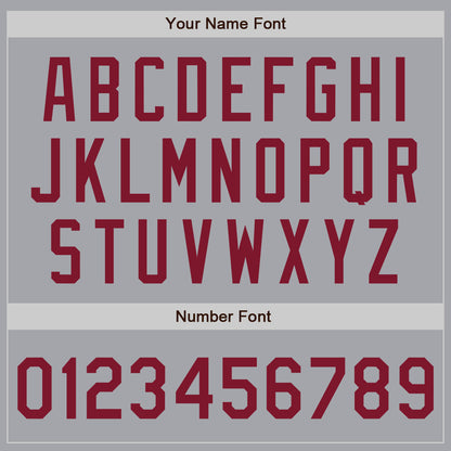 Custom Gray Crimson Authentic Baseball Jersey - Sky-Custom