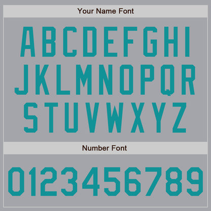 Custom Gray Teal Authentic Baseball Jersey - Sky-Custom