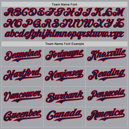 Custom Gray Navy-Red Authentic Baseball Jersey - Sky-Custom