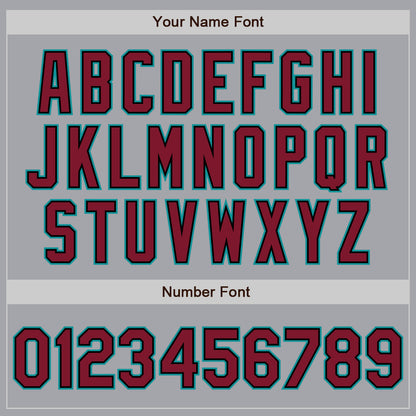 Custom Gray Black Pinstripe Crimson-Teal Authentic Baseball Jersey - Sky-Custom