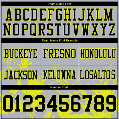 Custom Gray Black-Neon Yellow Splash Mesh Authentic Football Jersey - Sky-Custom