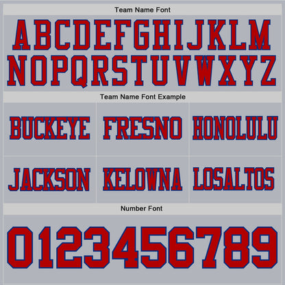 Custom Gray Red-Royal Mesh Authentic Football Jersey - Sky-Custom