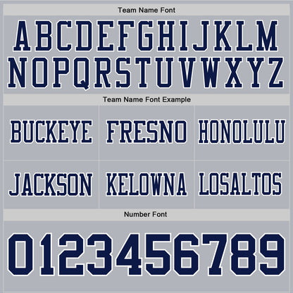 Custom Gray Navy-White Mesh Authentic Football Jersey - Sky-Custom