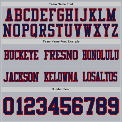 Custom Gray Navy-Red Mesh Authentic Football Jersey - Sky-Custom