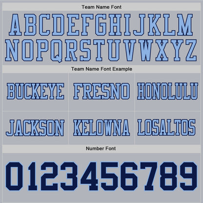 Custom Gray Navy-Light Blue Mesh Authentic Football Jersey - Sky-Custom
