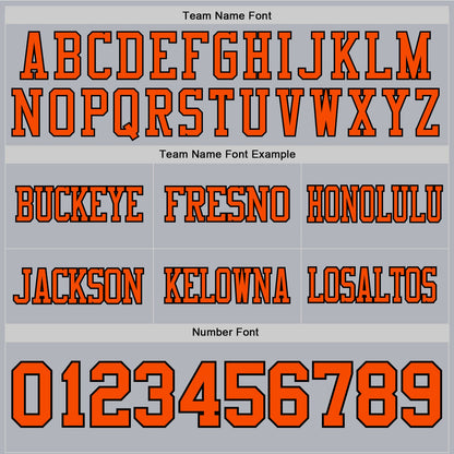 Custom Gray Orange-Black Mesh Authentic Football Jersey - Sky-Custom