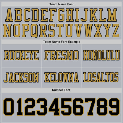 Custom Gray Black-Old Gold Mesh Authentic Football Jersey - Sky-Custom