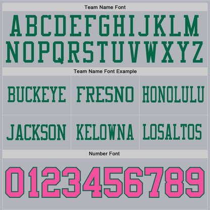 Custom Gray Pink-Kelly Green Mesh Authentic Football Jersey - Sky-Custom