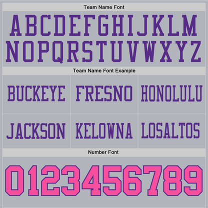 Custom Gray Pink-Purple Mesh Authentic Football Jersey - Sky-Custom