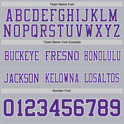 Custom Gray Purple-White Mesh Authentic Football Jersey - Sky-Custom