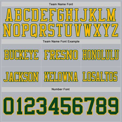 Custom Gray Green-Gold Mesh Authentic Football Jersey - Sky-Custom