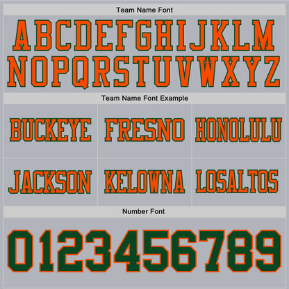 Custom Gray Green-Orange Mesh Authentic Football Jersey - Sky-Custom