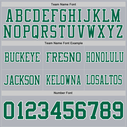 Custom Gray Kelly Green-White Mesh Authentic Football Jersey - Sky-Custom
