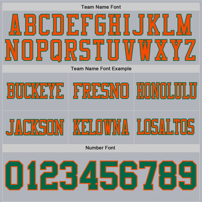 Custom Gray Kelly Green-Orange Mesh Authentic Football Jersey - Sky-Custom