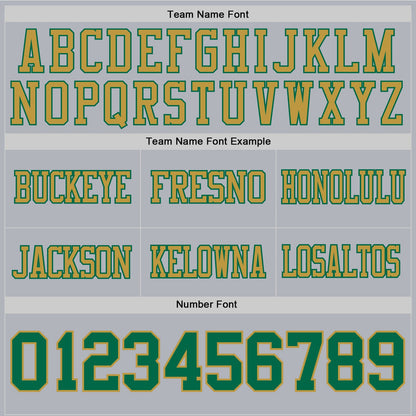 Custom Gray Kelly Green-Old Gold Mesh Authentic Football Jersey - Sky-Custom