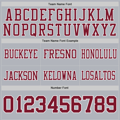 Custom Gray Crimson-White Mesh Authentic Football Jersey - Sky-Custom