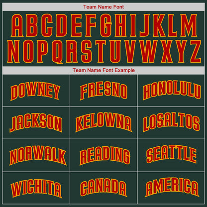 Custom Green Red-Gold Authentic Baseball Jersey - Sky-Custom