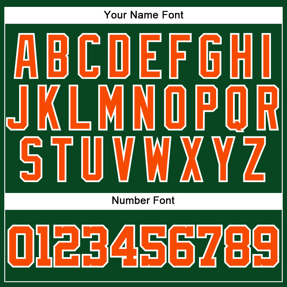 Custom Green Orange-White Authentic Baseball Jersey - Sky-Custom