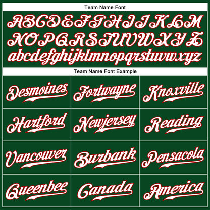 Custom Green White-Red Authentic Baseball Jersey - Sky-Custom