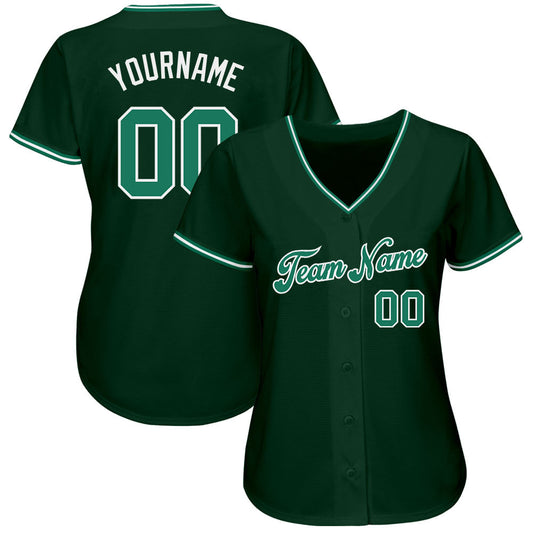 Custom Green Kelly Green-White Authentic Baseball Jersey - Sky-Custom